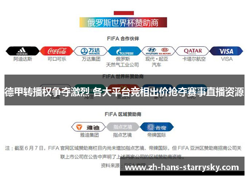 德甲转播权争夺激烈 各大平台竞相出价抢夺赛事直播资源